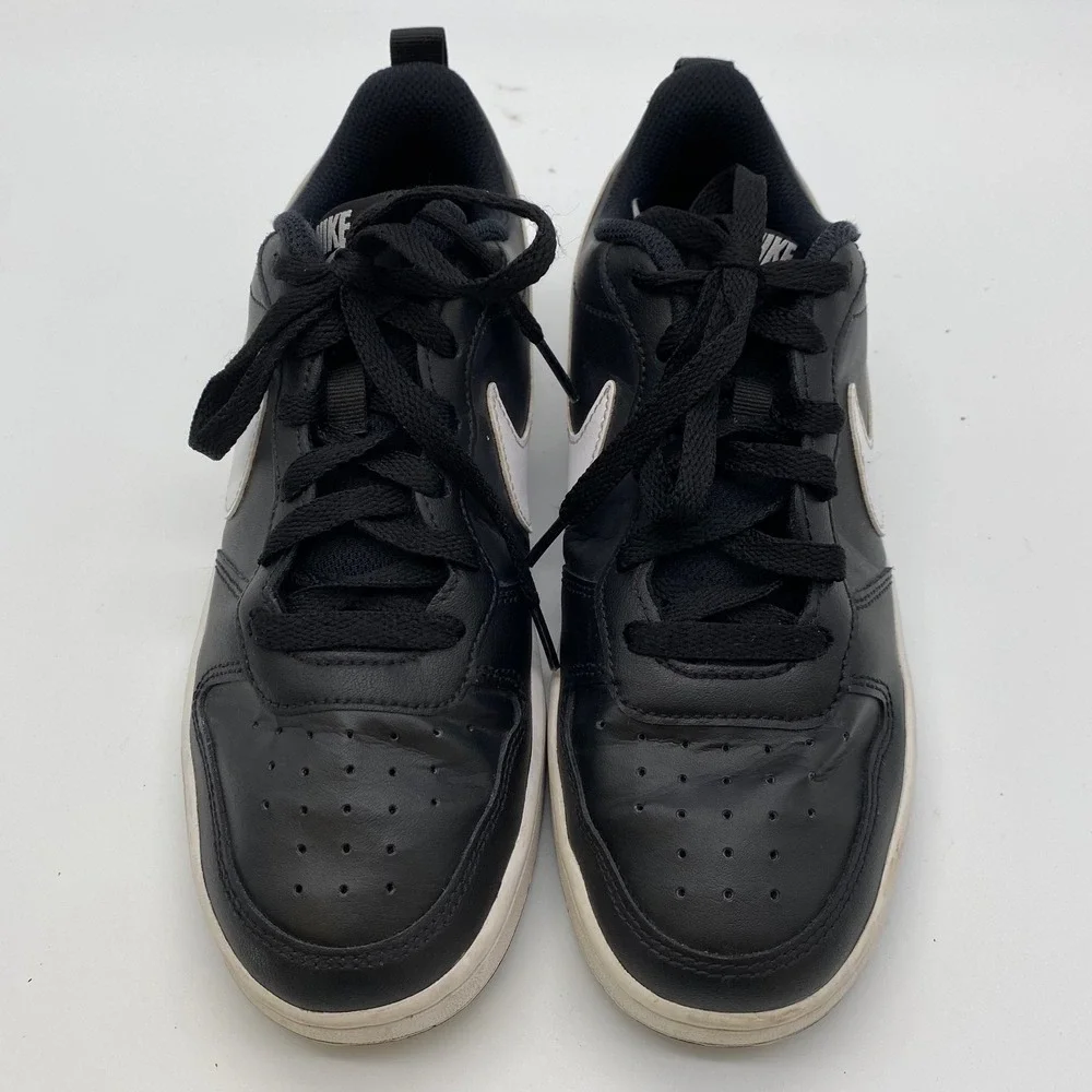 Nike Court Borough Low 2 Big Kids 6Y Black White BQ5448-002 Low Top Sneakers
